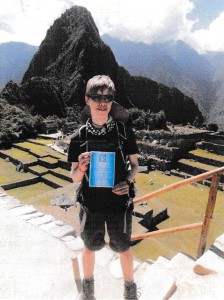 Me with my YET Award certificate at Machu Picchu!